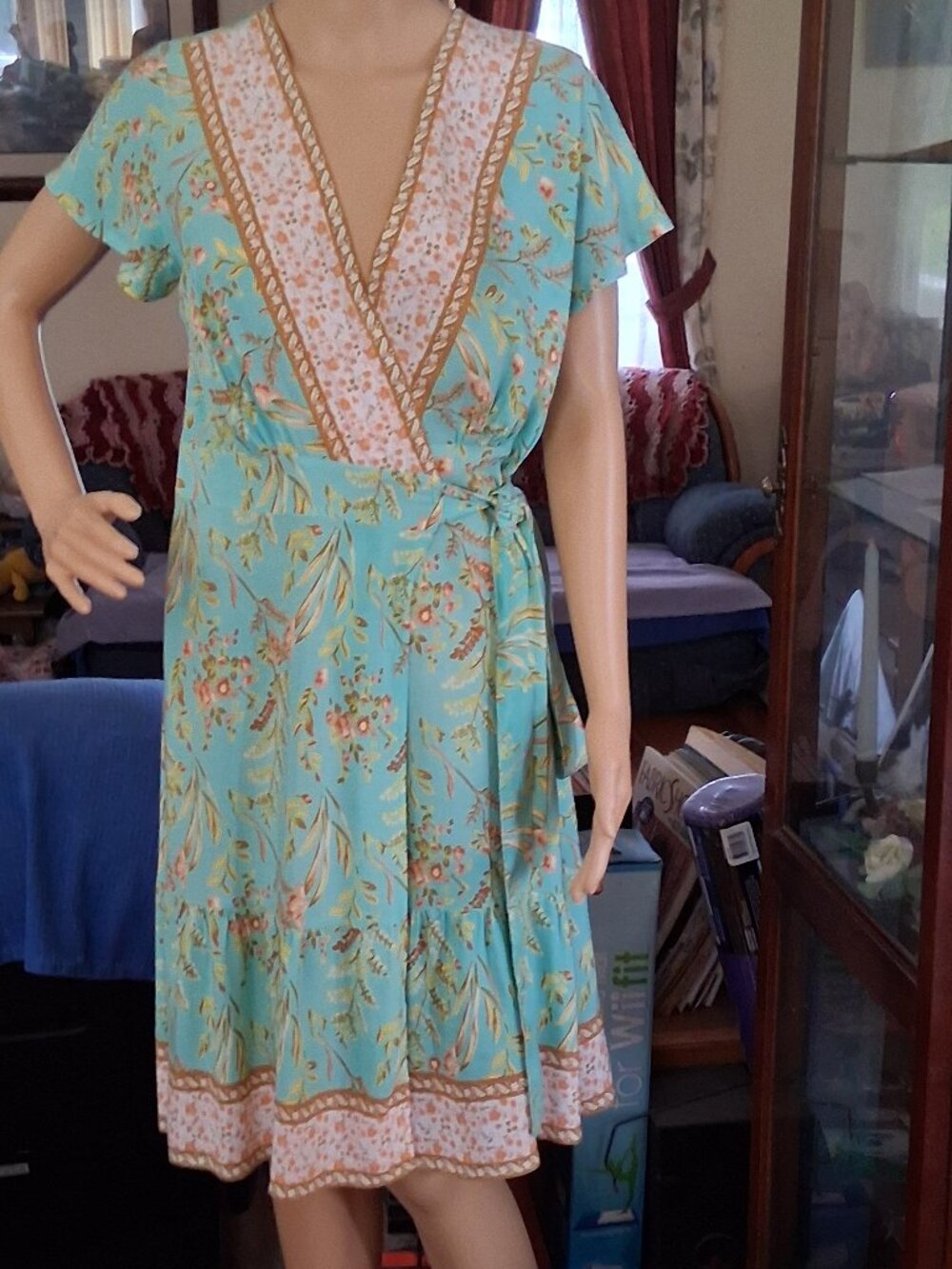 Boho  Mini Wrap Dress Size M